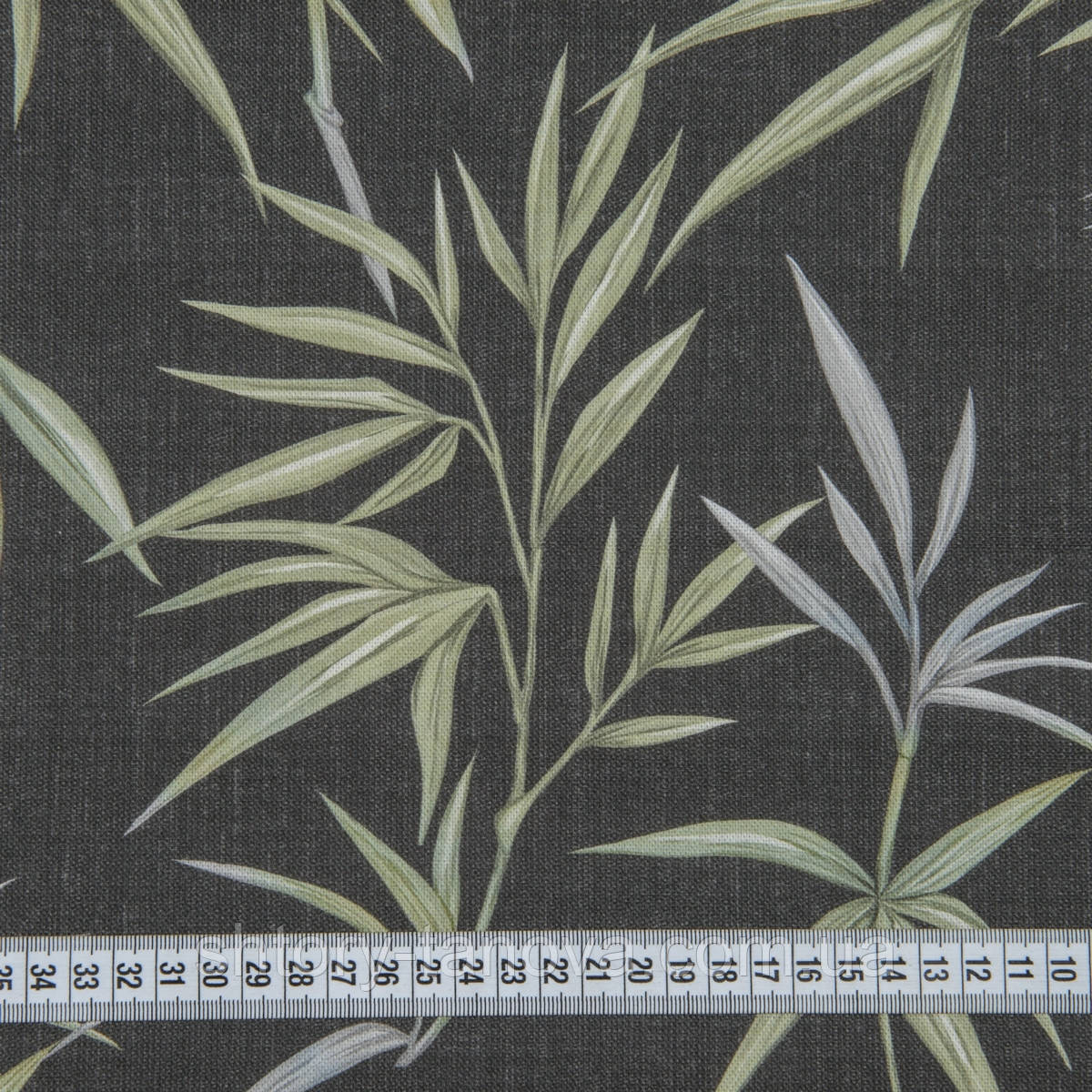 Натуральні штори в східному стилі бамбук, тканина для штор і подушок фон темно-сірий, фото 1