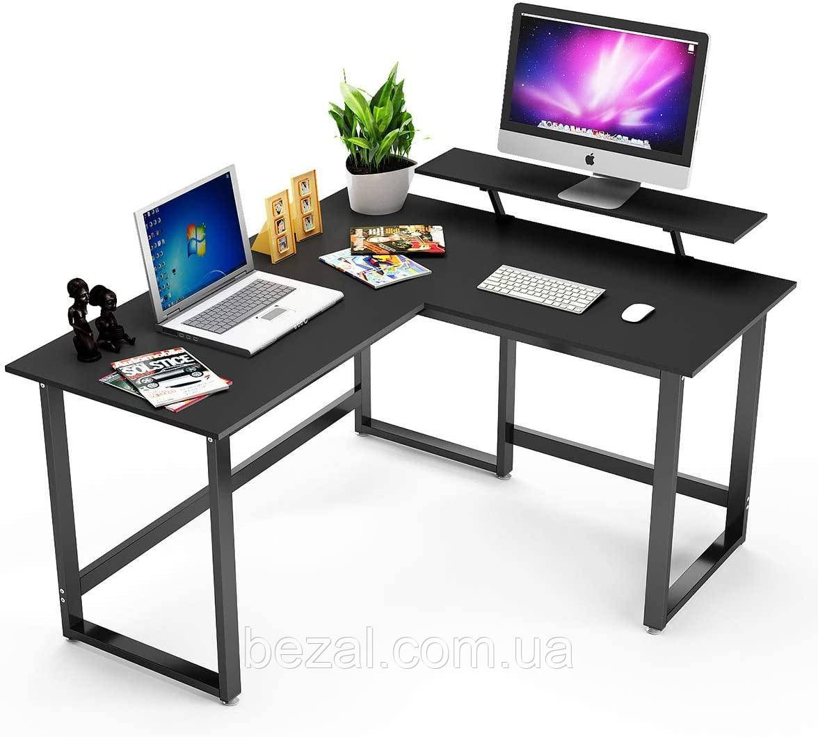 Письмовий стіл комп'ютерний кутовий з металу з полицями Лофт СТП126