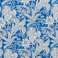 Сині штори з малюнком, сучасний квітковий принт, тканина для штор Іспанія 280 см квіти синій