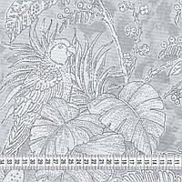 Серыешторы з малюнком, сучасний квітковий принт, тканина для штор Іспанія 280 см квіти фон сірий