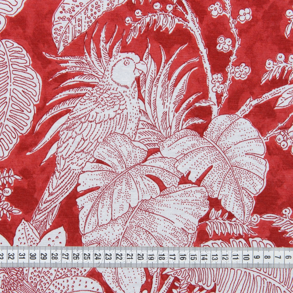 Червоні штори з малюнком, сучасний квітковий принт, тканина для штор Іспанія 280 см квіти фон червоний, фото 1