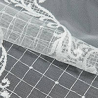 Сітка з вишивкою для тюлю Вишита тканина для тюлю внизу молочний