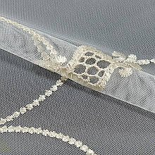 Сітка тюль вишивка, вишивка по низу тюль в зал, на кухню молочний, св. золото