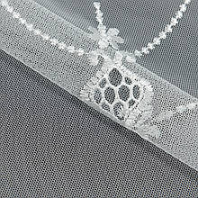 Тюлеве полотно Тюль з вишивкою внизу Тюль в класичному стилі біло-молочний