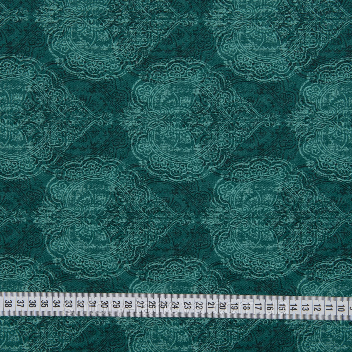 Штори з орнаментом, смарагдові штори з малюнком, тканина для штор Іспанія 280 см орнамент смарагдовий, фото 1