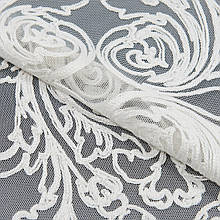 Турецький тюль з вишивкою Тюль сітка з вишивкою молочний, шампань