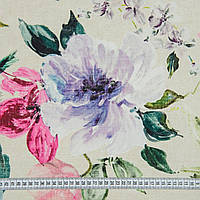 Шторы с крупным рисунком цветы, шторы цветы, ткань прованс крупный цветок Испания 280 см мальва,фрез