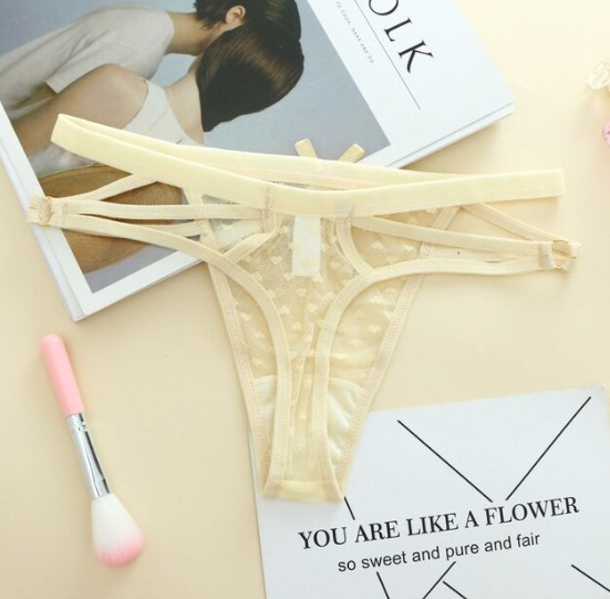 Стринги бежеві, Жіночі стринги, Стринги мереживні, фото 1