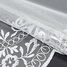 Тюль вишивка серпня фестон білий блиск