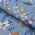 Жаккард для штор, жаккард для штор, гобелен квіточки, тканина для покривал, щільних штор Іспанія 280 см синій, фото 2