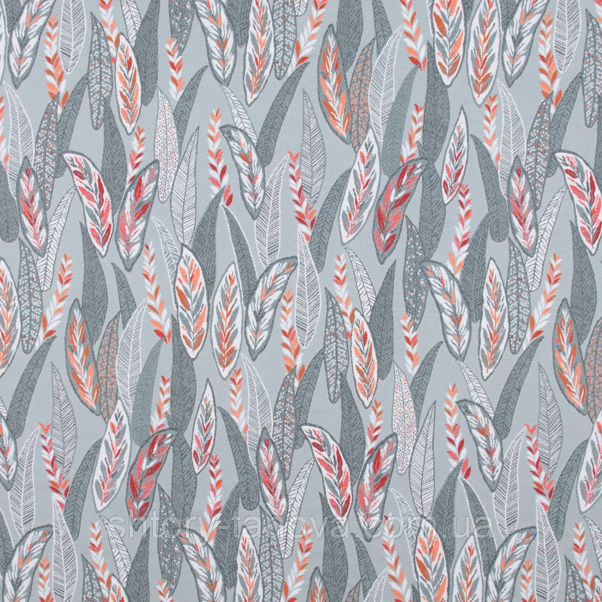 Жаккард для штор, гобелен листя, тканина для покривал, щільних штор Іспанія 280 см зелена бірюза, фото 1