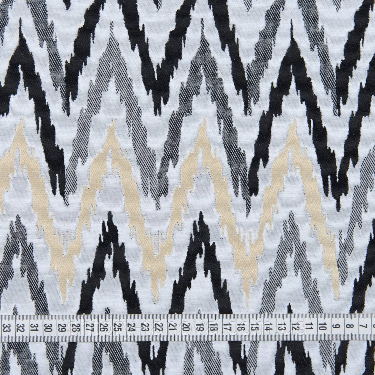 Гобелен для покривал і оббивки, жаккард тканина для оббивки Іспанія 280 см, щільні штори зигзаг сірий, золото, фото 1