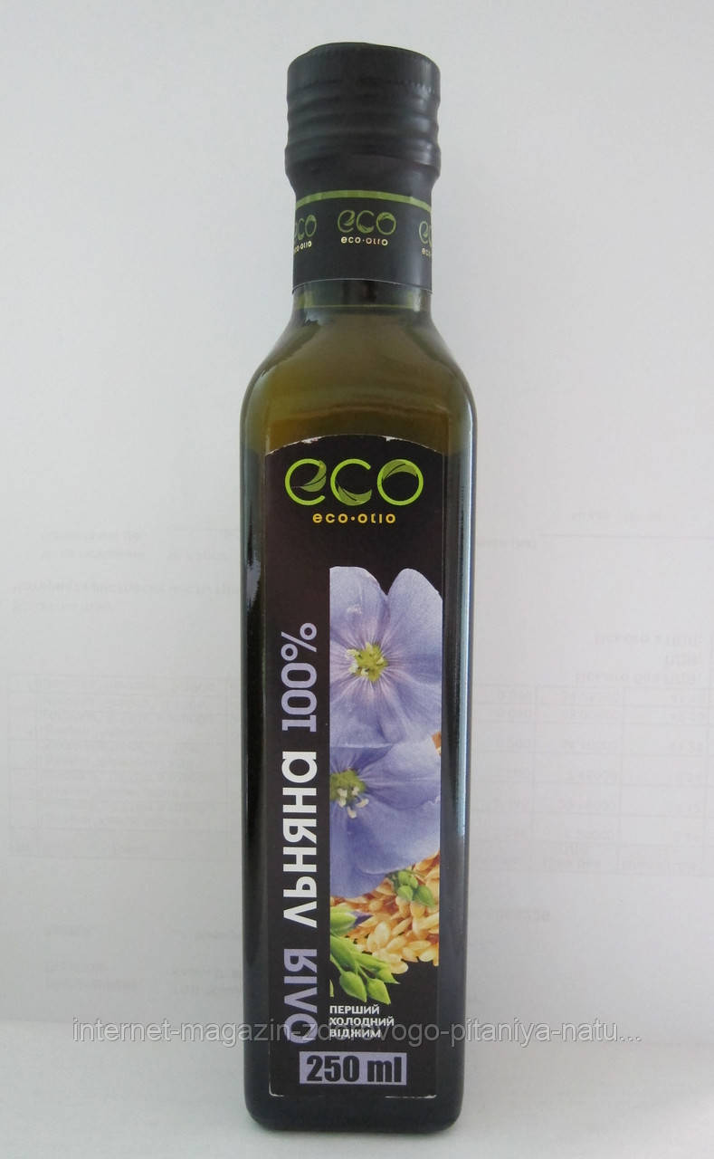 Олія лляна 100% сиродавлена ТМ "Eco Oliva" (воно ж Olibo, Rich oil), 250 мл - фото 2 - id-p66672149