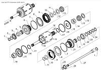 Запчасти Carraro КПП 643487 TLB1 - Вал трансмиссии (Input and PTO transmission shafts (axe A))