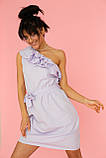 Сукня міні з воланами на одне плече S. T. L - лавандовий колір, S (є розміри), фото 3
