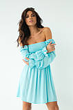 Сукня-гумка з довгими рукавами LUREX - блакитний колір, S (є розміри), фото 3