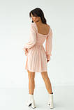 Сукня-гумка з довгими рукавами LUREX - персиковий колір, S (є розміри), фото 2