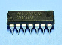 Микросхема 4011 /СD4011BE dip14 TI