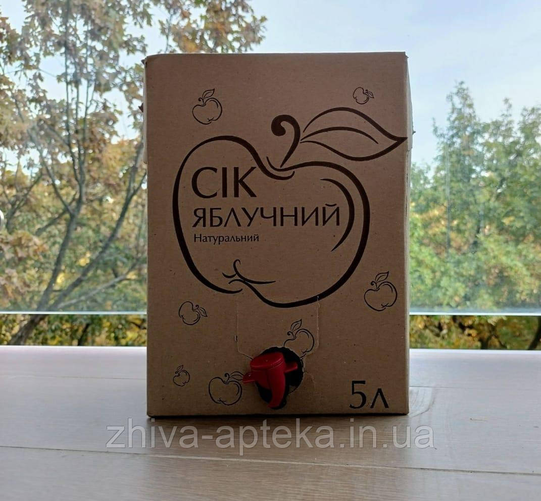 Натуральний яблучний сік без цукру, 5 л