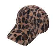 Хутряна кепка з леопардовим принтом, жіноча кепка, зимова кепка,модель 2