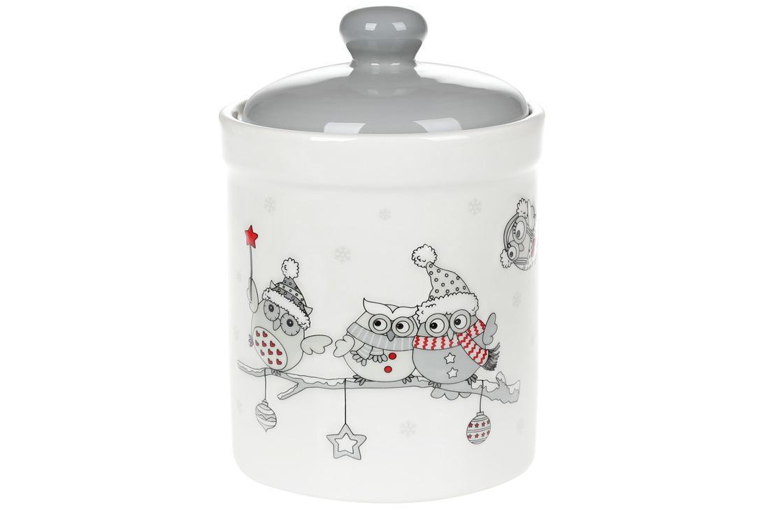 Банка керамічна з об'ємним малюнком Совушки 650 мл Гранд Презент DM528-X