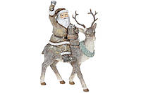 Декоративная статуэтка Санта на олене 22 см Гранд Презент 707-513