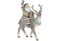 Декоративна статуетка Санта на олені 22 см Гранд Презент 707-513