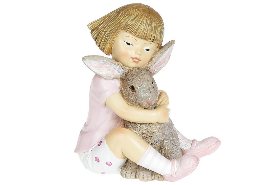Декоративна фігурка Дівчинка з кроленям 10 см Гранд Презент 707-573