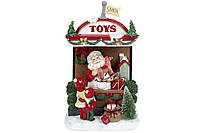 Декор новогодний Санта в магазине игрушек с LED подсветкой 33 см.. Гранд Презент 197-727