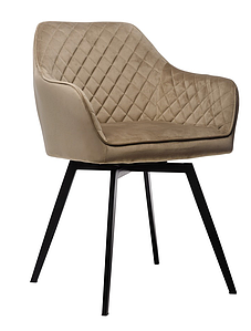 Стілець поворотний R-63 велюр капучіно / ніжки чорні TM Vetro Mebel