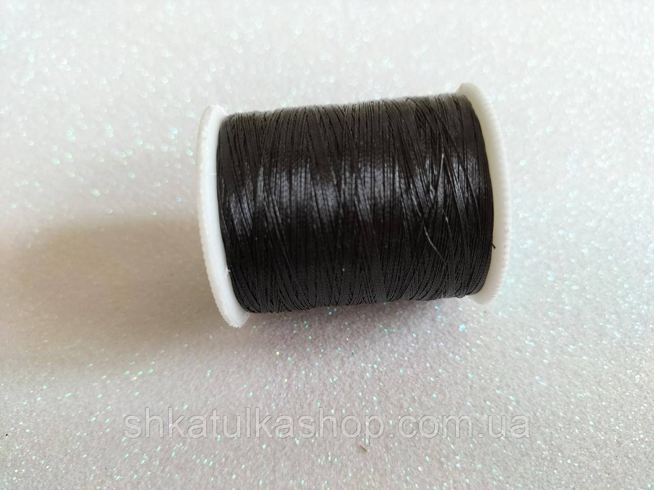 Нитка люрекс 100м (150D/1) колір чорний, фото 1