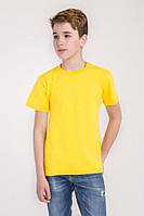 Детская однотонная футболка желтая мальчик девочка , детские футболки желтого цвета унисекс на класс коллектив