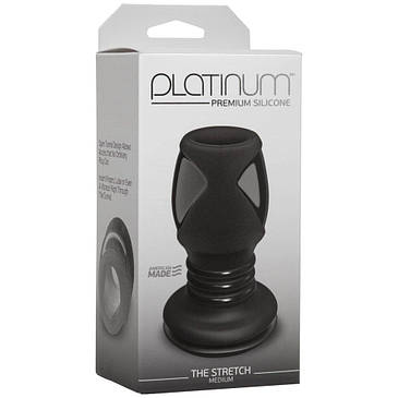 Анальний тунель Doc Johnson Platinum Premium Silicone — The Stretch — Medium — Black, фото 3