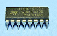 Микросхема 74HC4520B1 dip16 STM