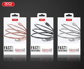 Кабель  USB /Micro USB  XO NB33  метал Silver (Box)