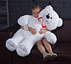 Білий плюшевий ведмідь 110 см, фото 2
