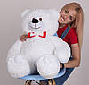 Білий плюшевий ведмідь 110 см, фото 8