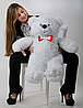 Плюшевий ведмедик 85 см, Білий плюшевий ведмідь у подарунок, фото 9