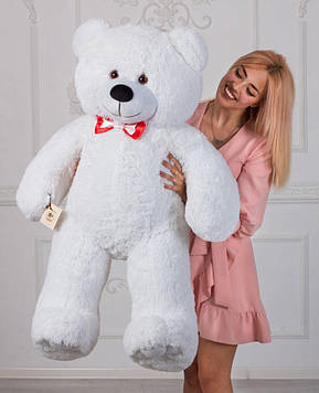 Білий плюшевий ведмідь 130 см, найкрасивіший мишка у подарунок дівчині