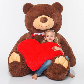 Плюшевий ведмідь 2 метри Латте, найкрасивіший ведмедик-гігант, серцем в подарунок дівчині