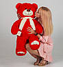 Гарний плюшевий ведмедик для дівчини в подарунок 110 см Містер Ведмідь Червоний, фото 5