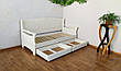 Односпальне ліжко-діван дерев'яне в стилі прованс "Орфей Преміум" від виробника 90х190, Білий, фото 3