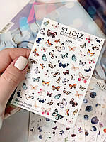 Слайдер-дизайн SLIDIZ водная наклейка для ногтей на любой фон, бабочки