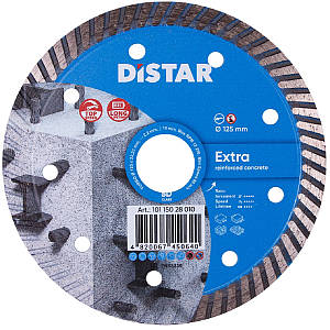 Круг алмазний Distar Turbo Extra 125 мм відрізний диск за високоармованим бетоном на КШМ (10115028010)