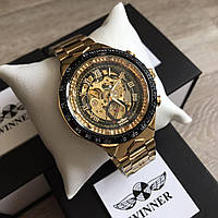 Мужские наручные часы Winner Gold механика в коробке "Lv"