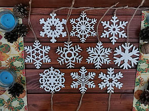 Новорічні ялинкові іграшки Сніжинки з ДВП