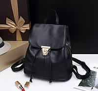 Женский мини рюкзак черный "Lv"