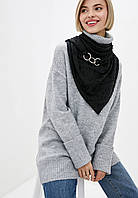 Шарф-бактус "Единбург", чорний жіночий шарф, великий жіночий шарф, подарунок жінці