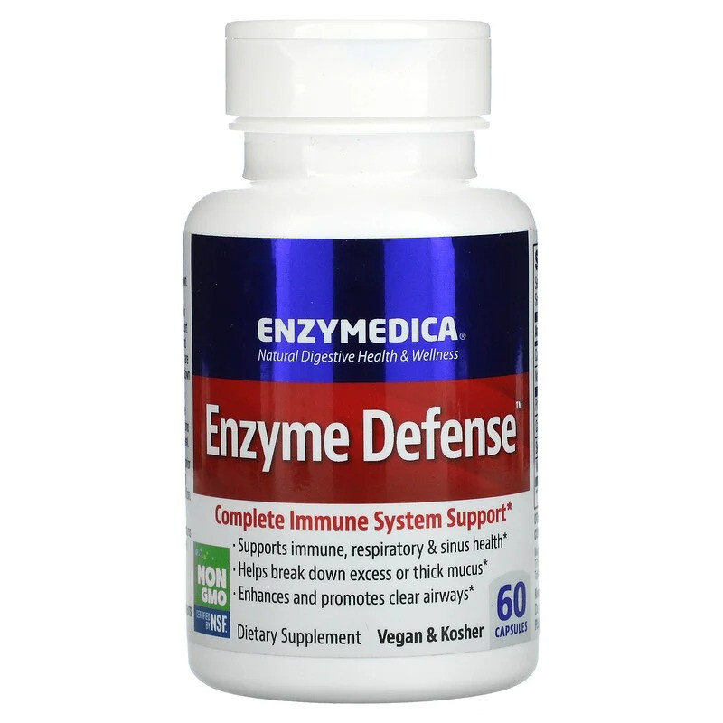 Enzymedica, Enzyme Defense, Протеолітичні ферменти, 60 капсул