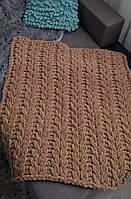 Детский плюшевый плед одеяльце в кроватку ручной работы Пуффи бежевого цвета 85*80